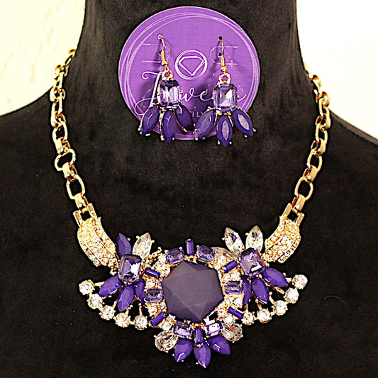 Apex Luxury Necklace Set - purple