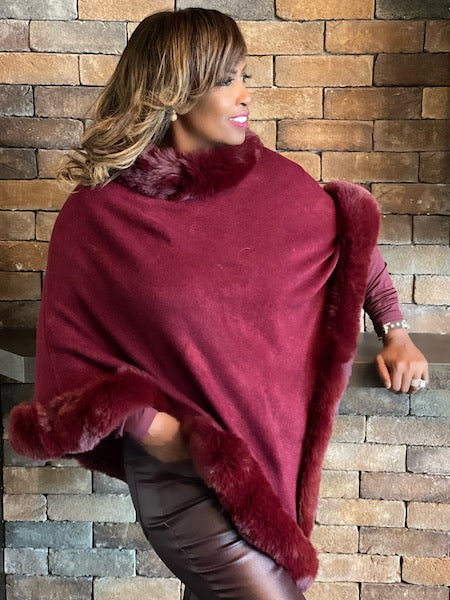 Fancy Faux Fur Luxury Fur Poncho